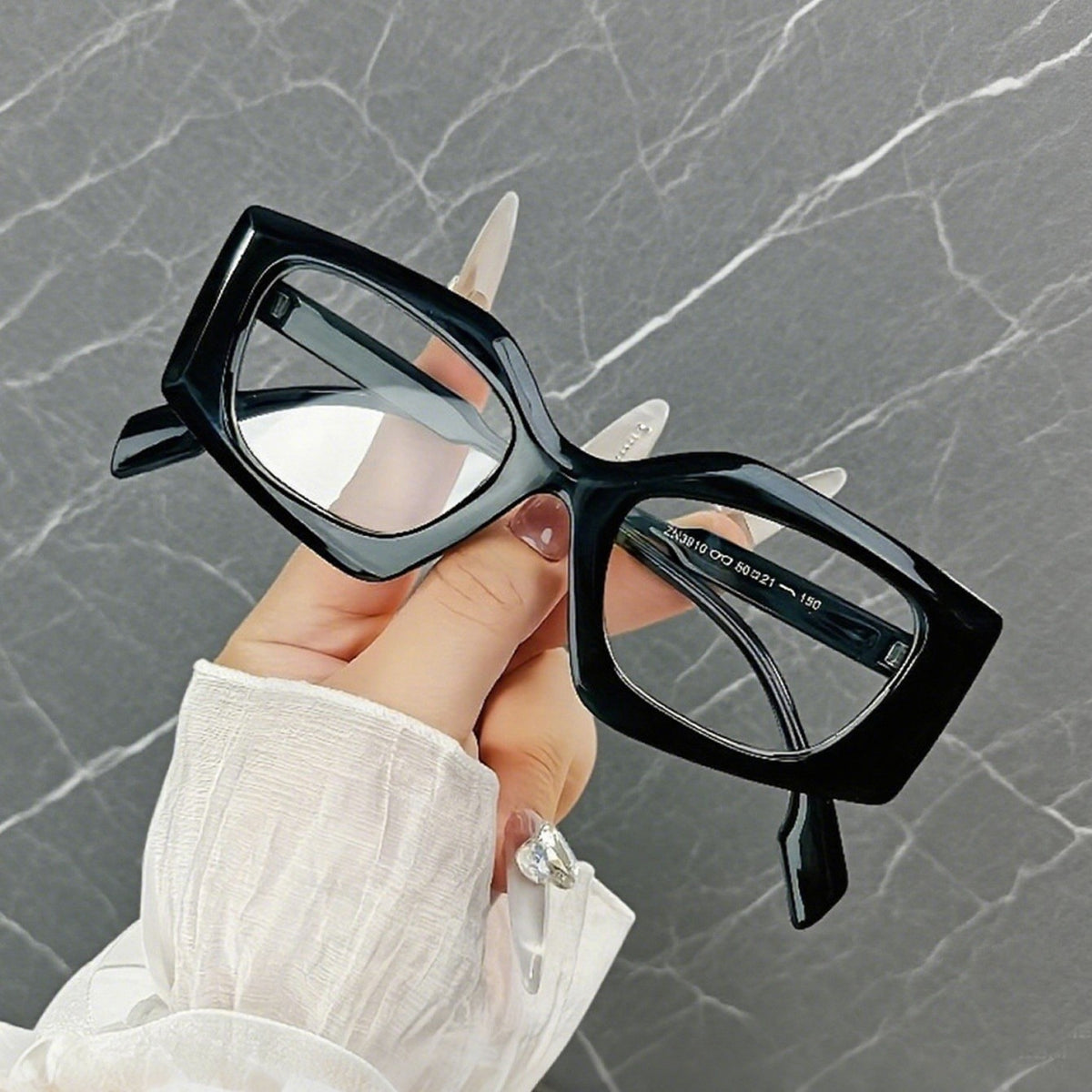 Chic Translucent Blue Square Reading Glasses
