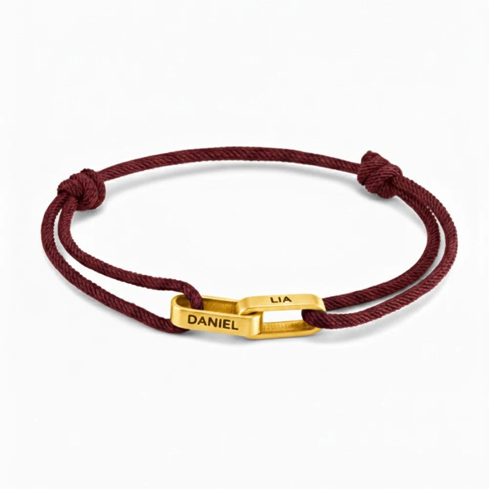 14k Romantic Custom Name Rope Bracelet