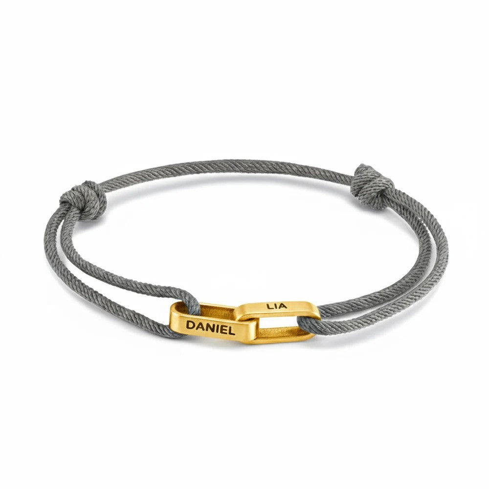 14k Romantic Custom Name Rope Bracelet
