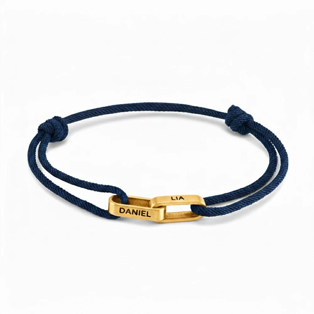14k Romantic Custom Name Rope Bracelet