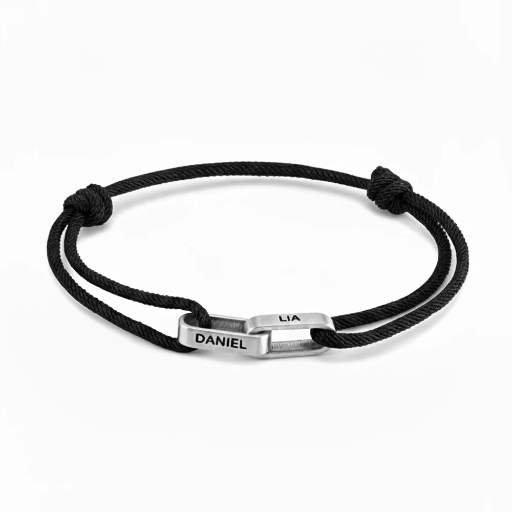 14k Romantic Custom Name Rope Bracelet