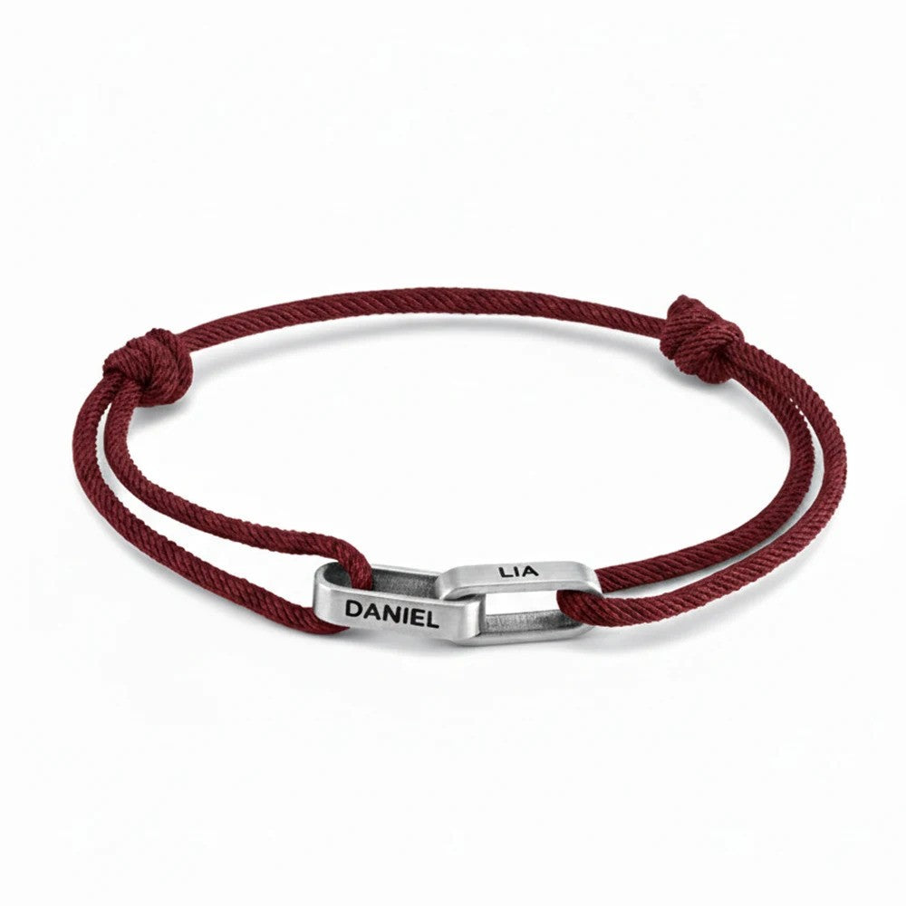 14k Romantic Custom Name Rope Bracelet