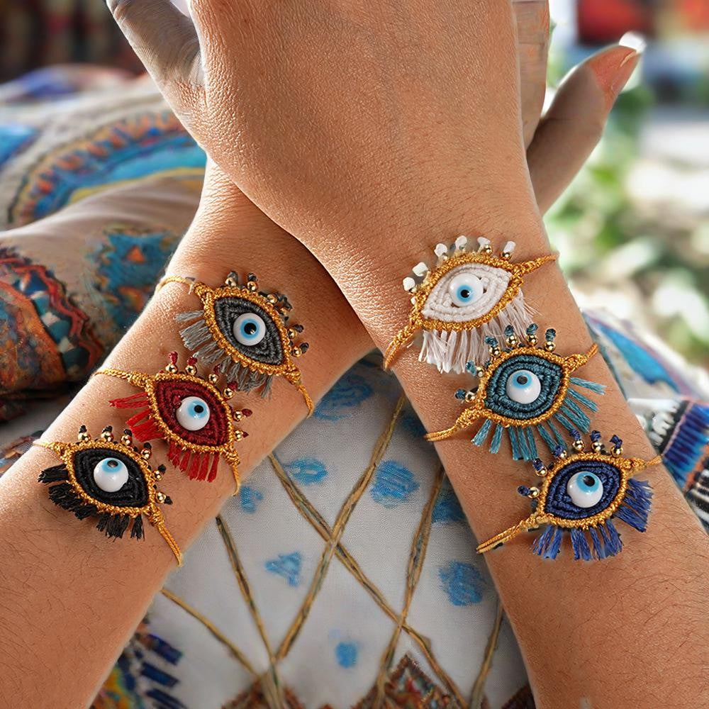 Boho Woven Evil Eye Bracelet