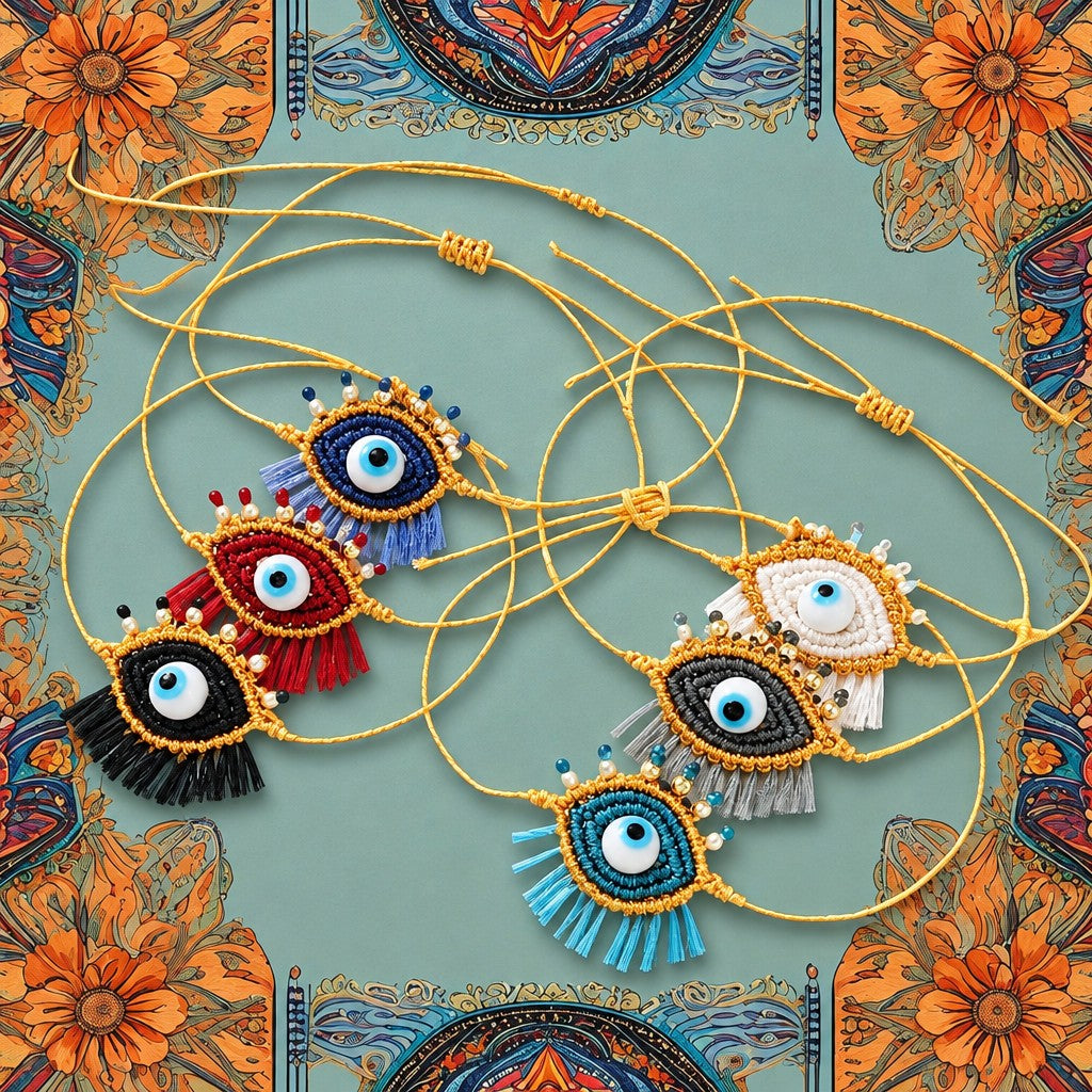 Boho Woven Evil Eye Bracelet