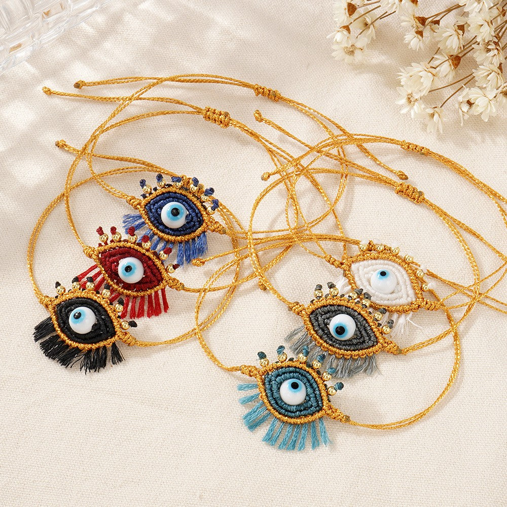 Boho Woven Evil Eye Bracelet