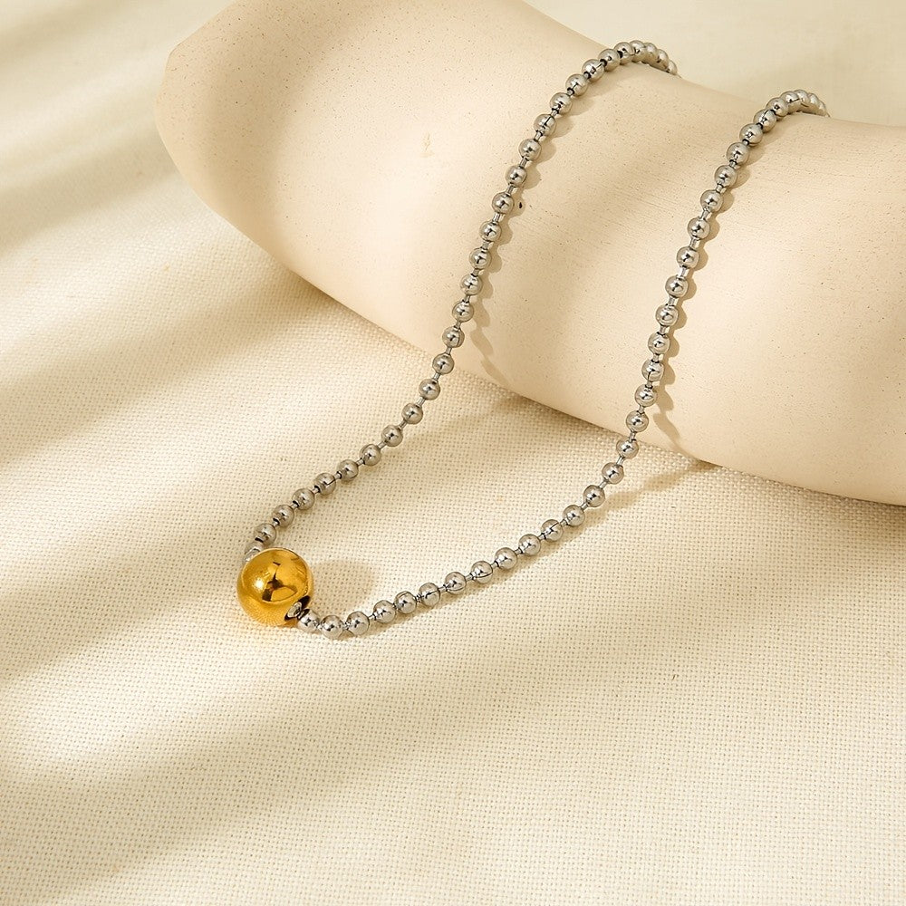 Elegant Two-Tone Sphere Bead Necklace