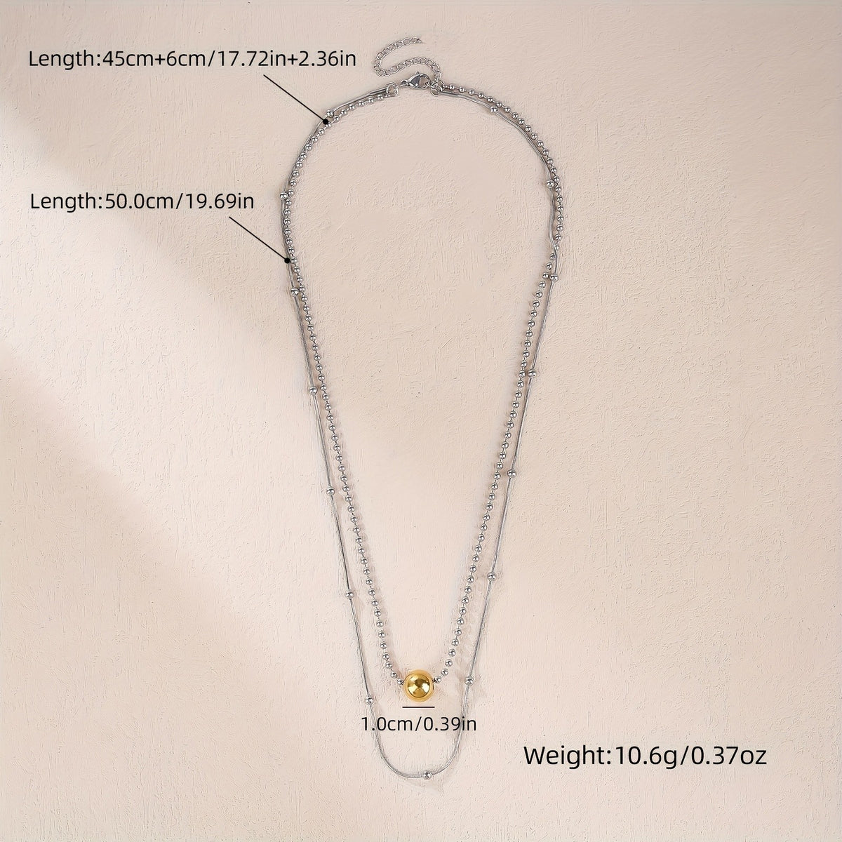 Elegant Two-Tone Sphere Bead Necklace
