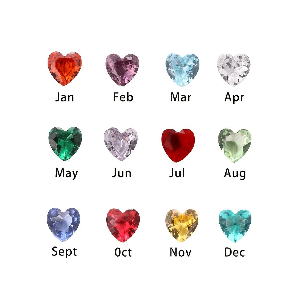 Dainty Script Name & Heart Birthstone Ring