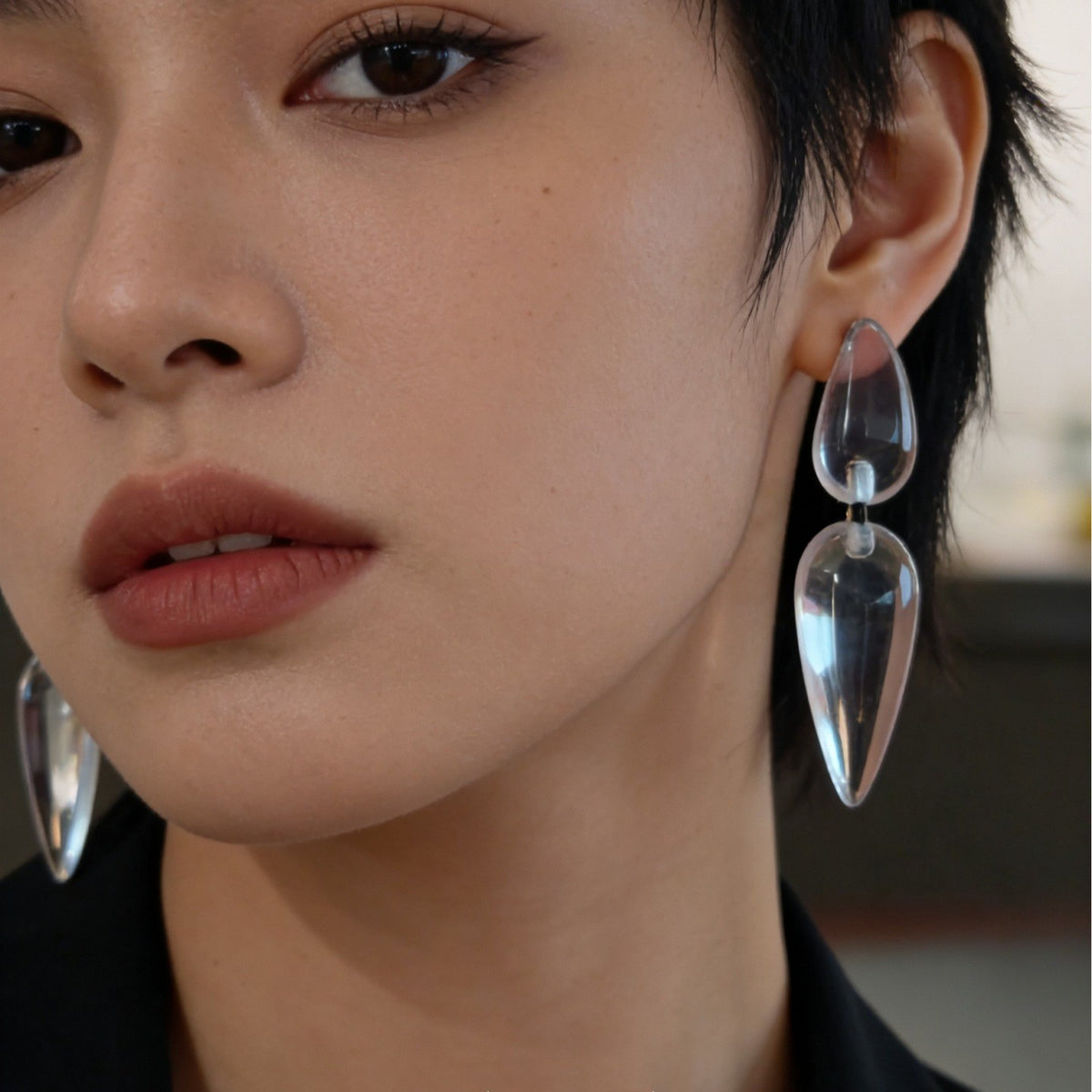 Classy Transparent Acrylic Teardrop Earrings