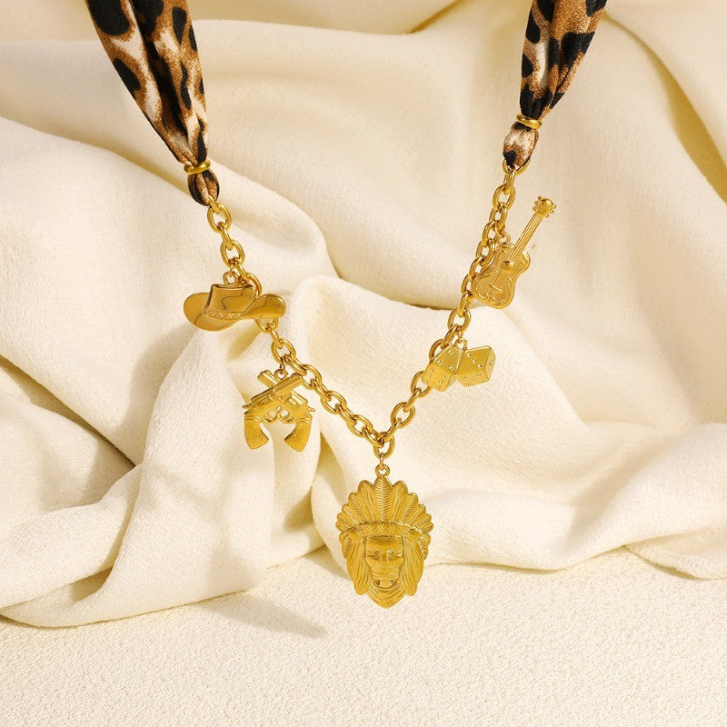 18k Boho Leopard Charm Necklace