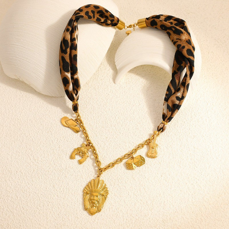 18k Boho Leopard Charm Necklace