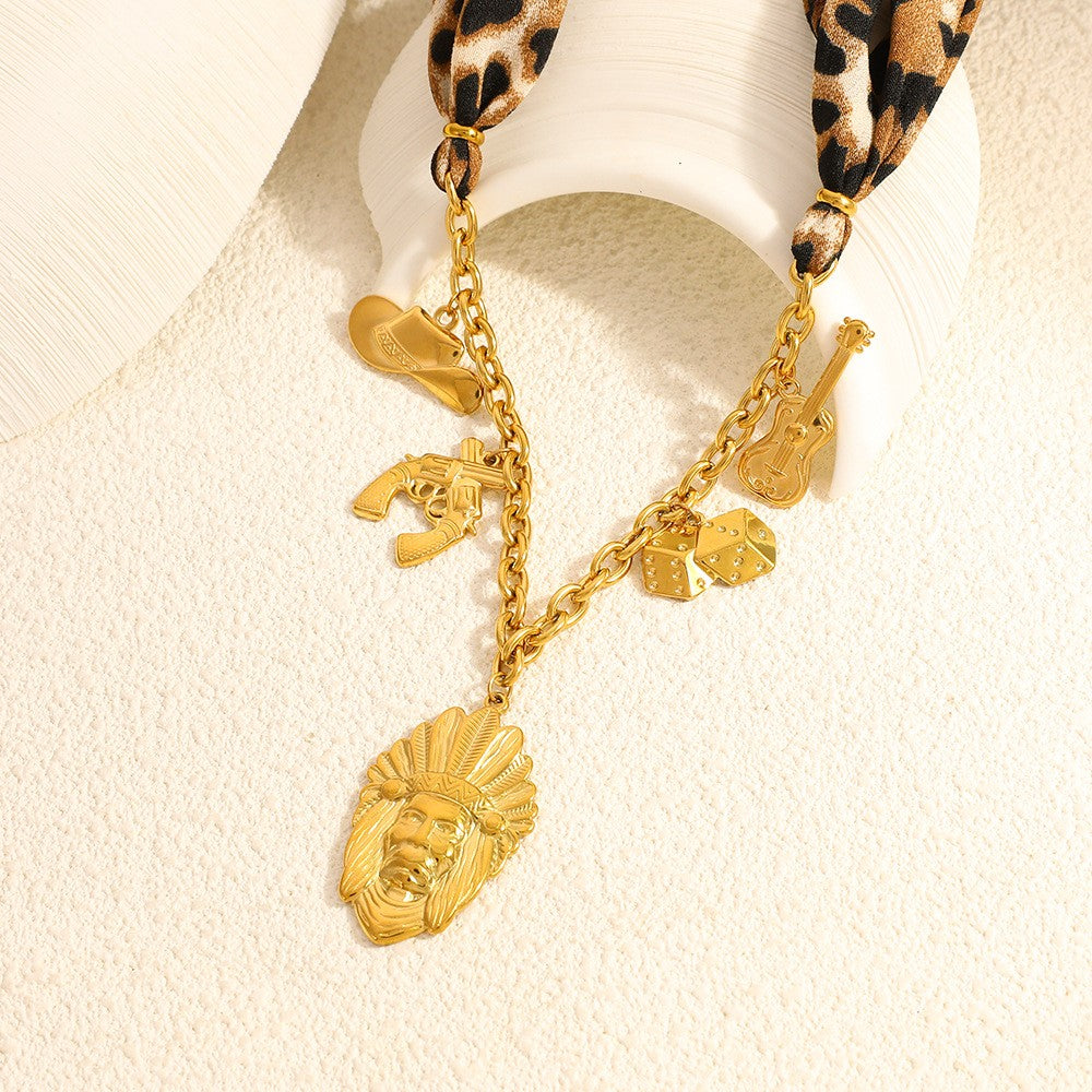 18k Boho Leopard Charm Necklace