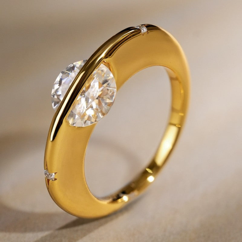 Elegant Celestial Zircon Ring