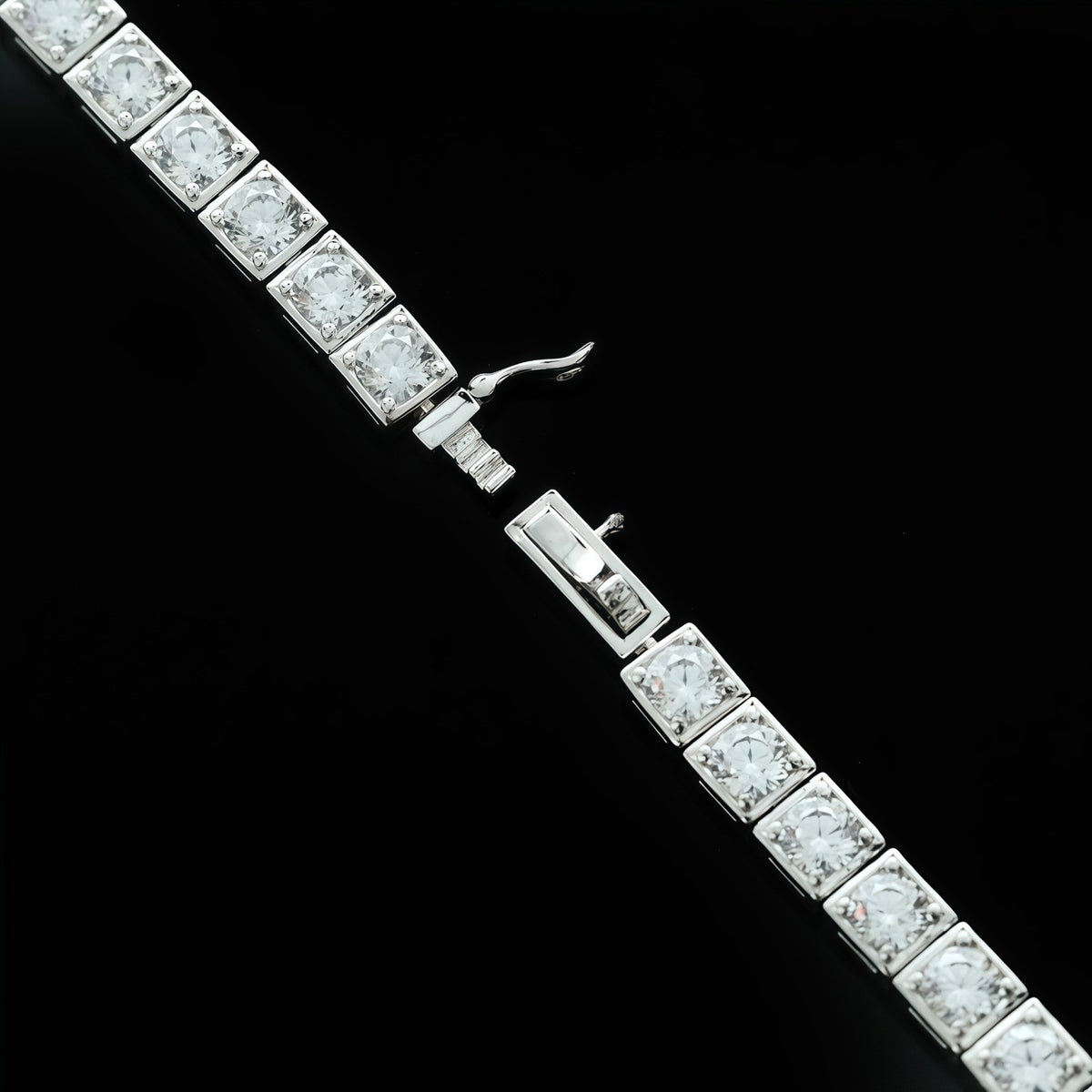 18k Elegant Geometric Blue Zircon Bracelet