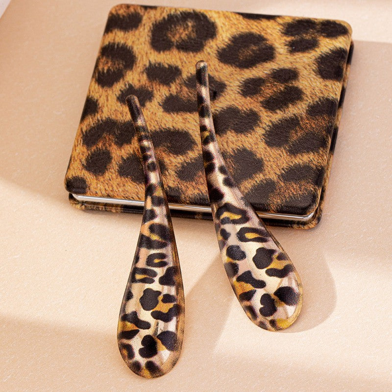 Elegant Leopard Print Drop Earrings