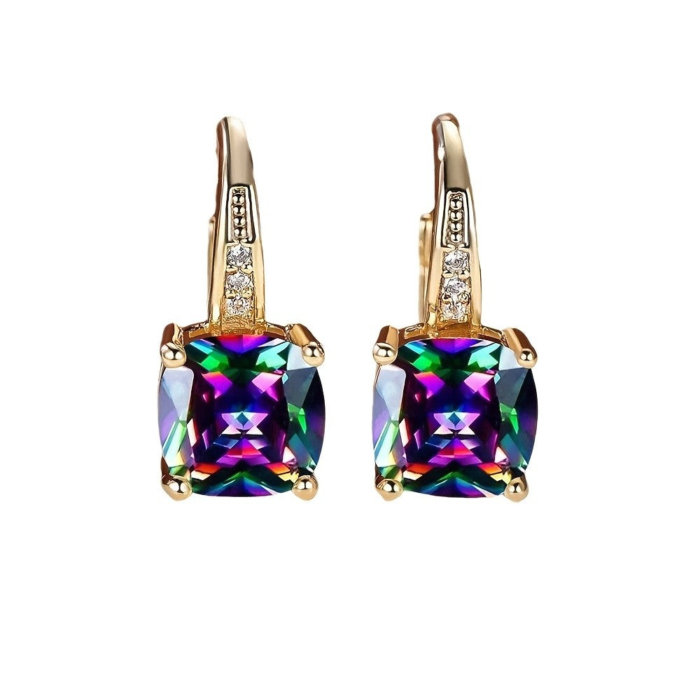 Classy Square Mystic Stone Earring