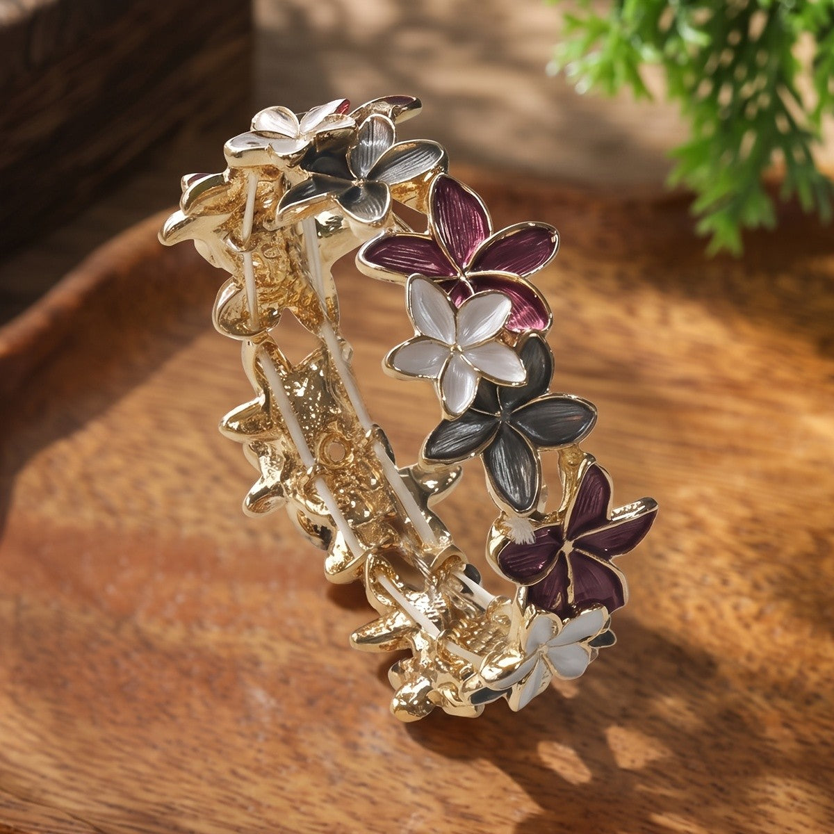 Boho Enamel Floral Stretch Bracelet
