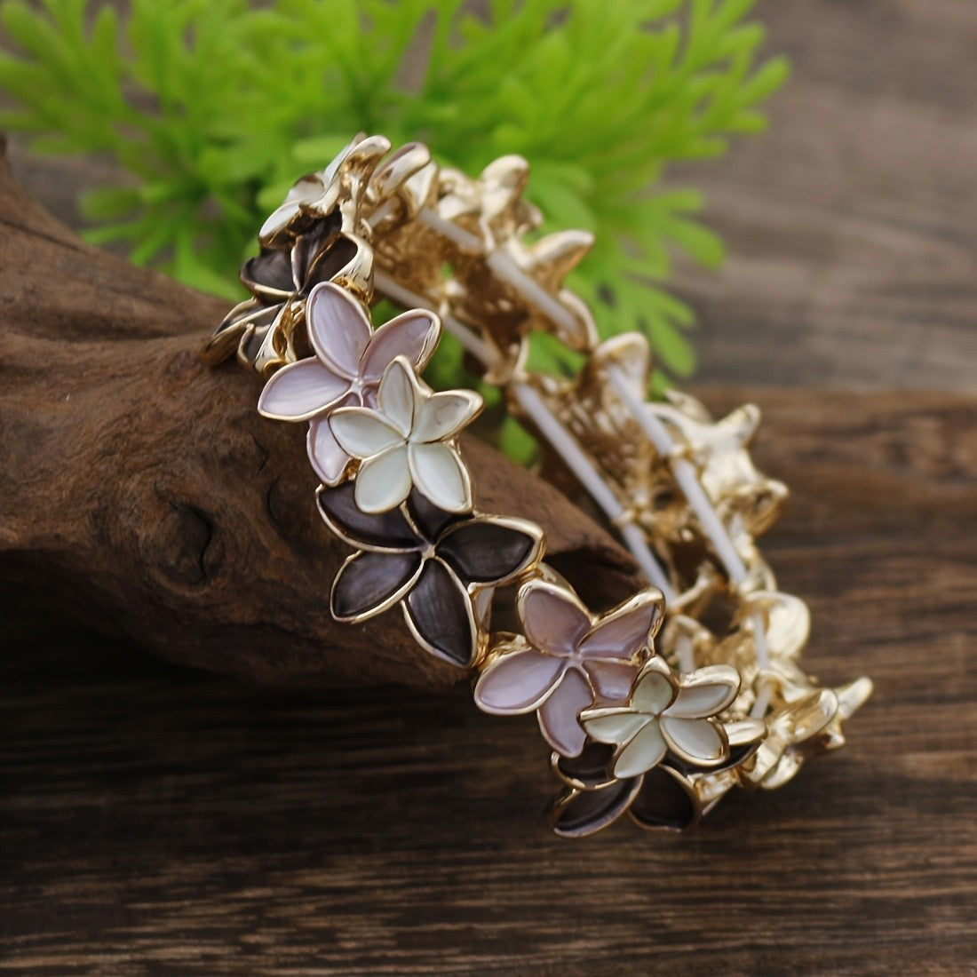 Boho Enamel Floral Stretch Bracelet