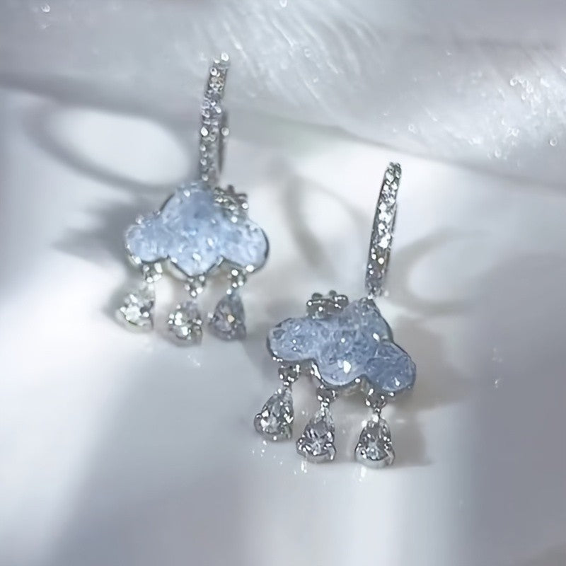 Elegant Blue Cloud Drop Earrings