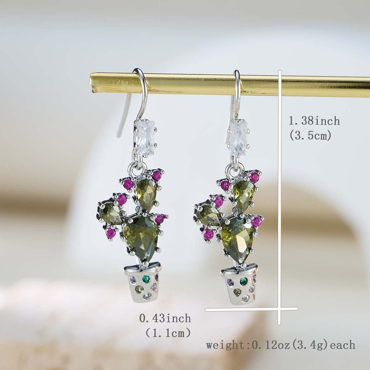 14k Vintage Potted Plant Earrings