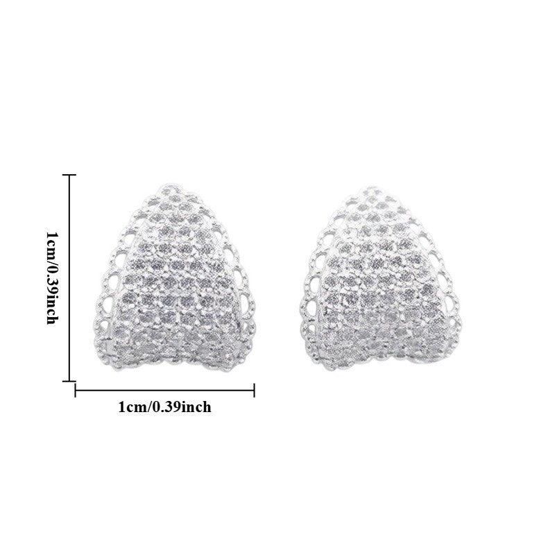 Elegant Pave Triangle Stud Earrings