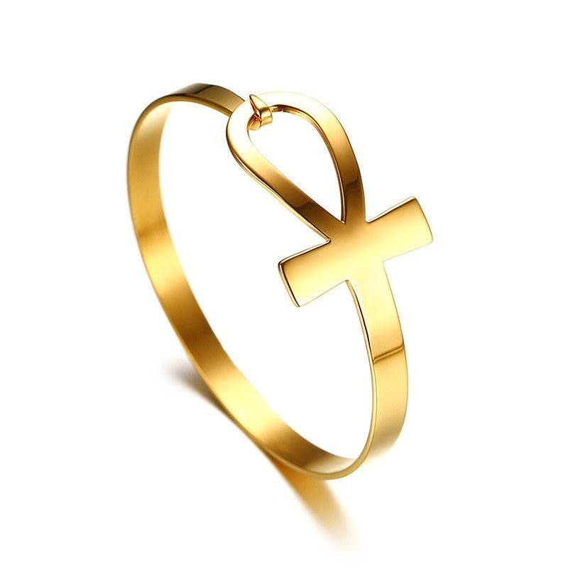 18k Dainty Ankh Symbol Bracelet