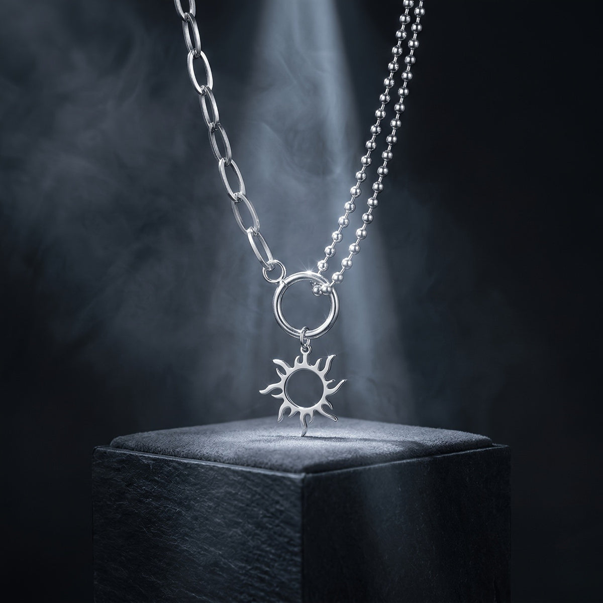 18k Dainty Sun Pendant Necklace
