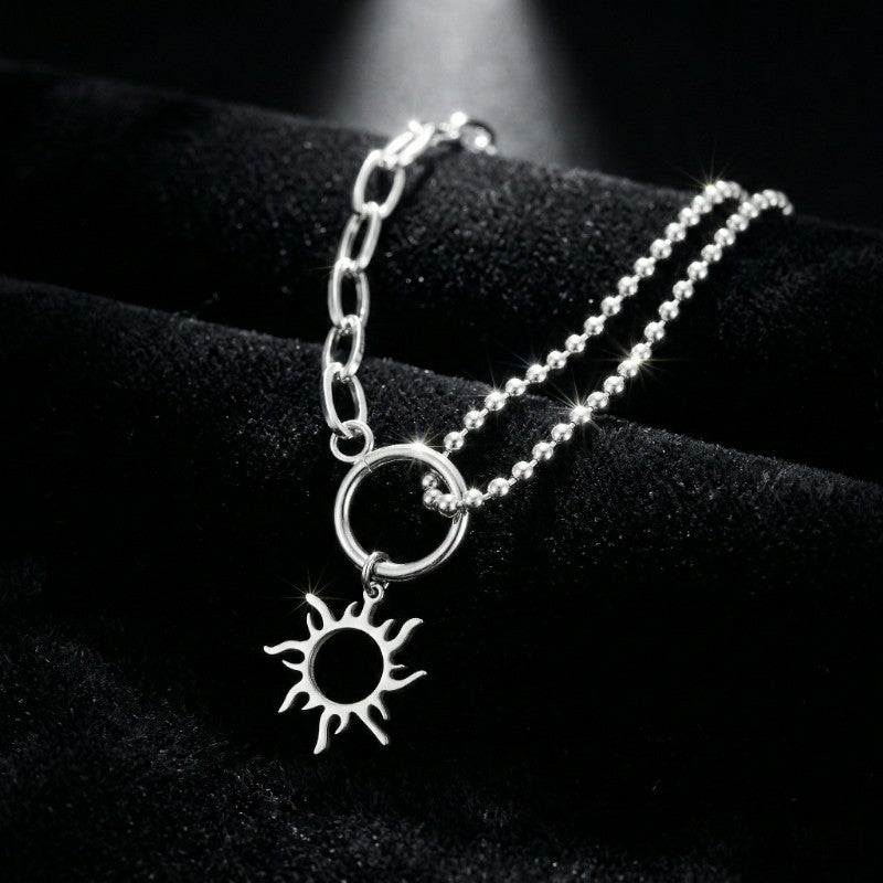 18k Dainty Sun Pendant Necklace