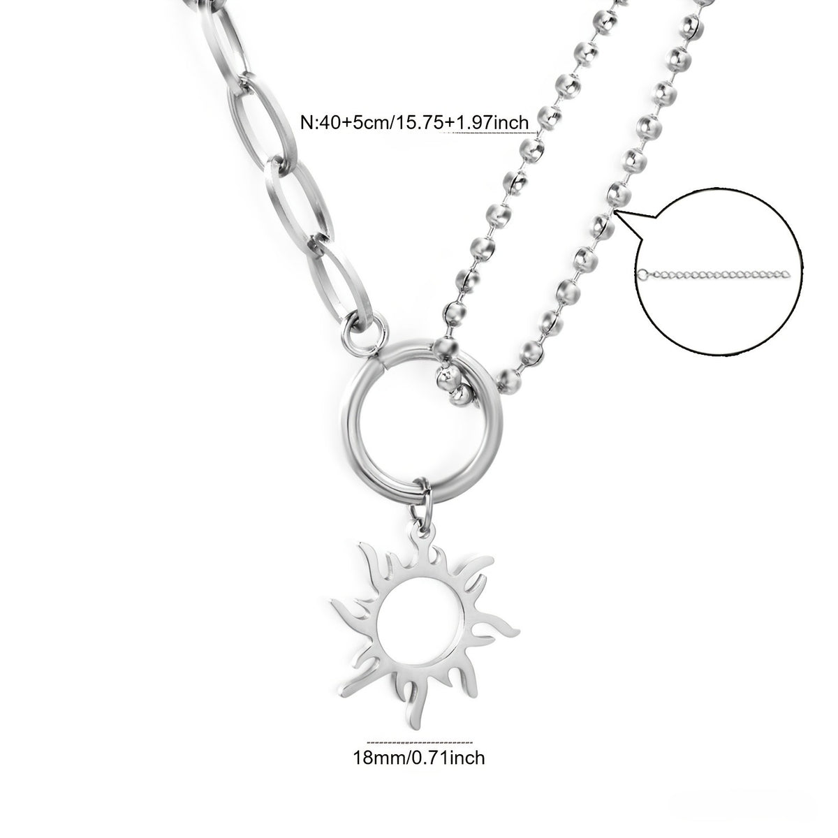18k Dainty Sun Pendant Necklace