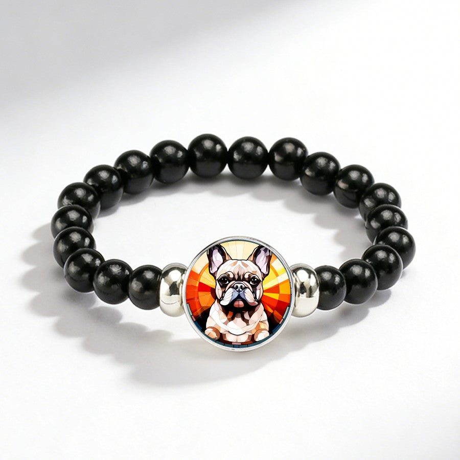 Colorful French Bulldog Bead Bracelet
