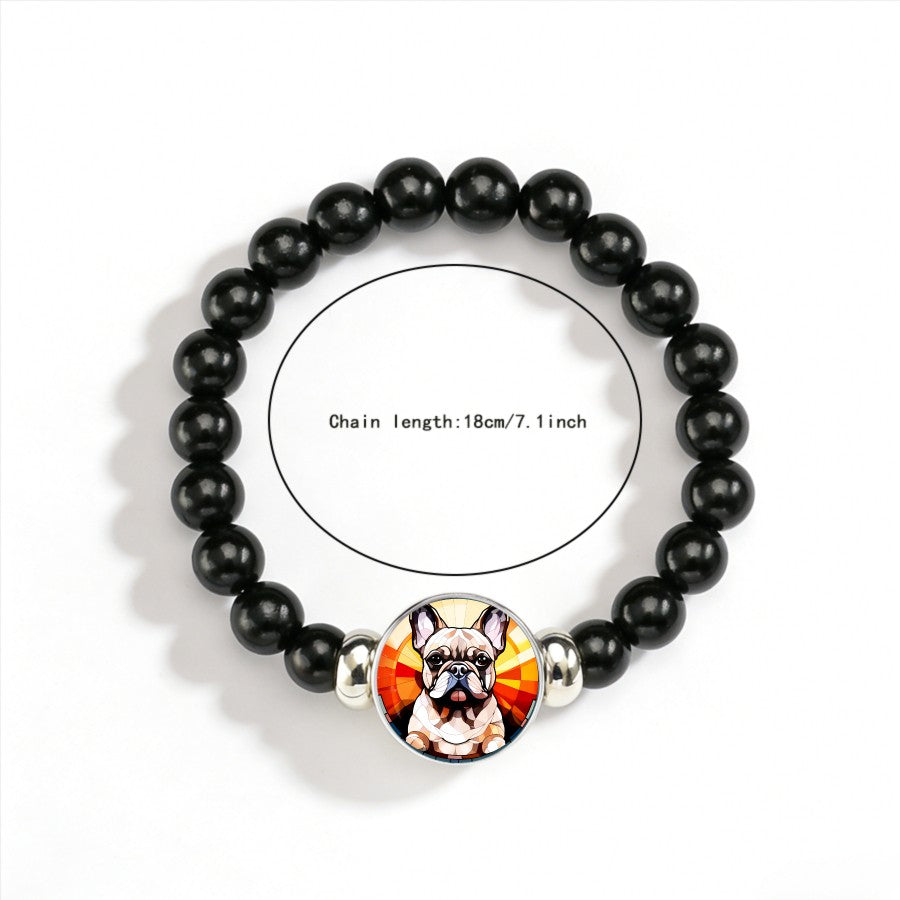 Colorful French Bulldog Bead Bracelet