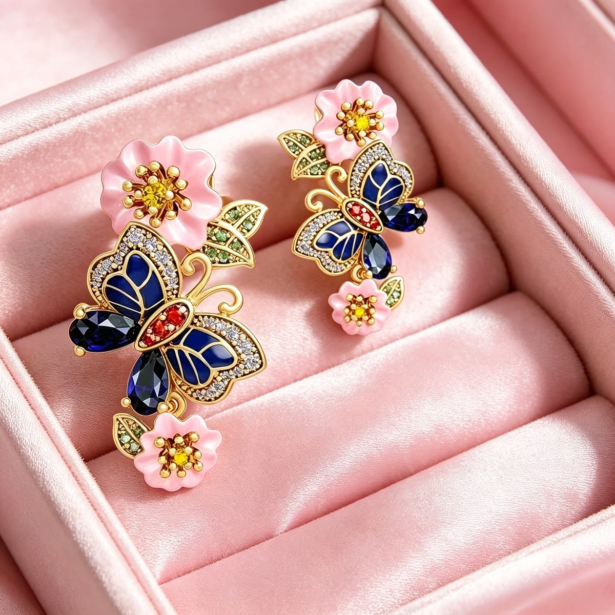 Boho Floral Butterfly Earrings