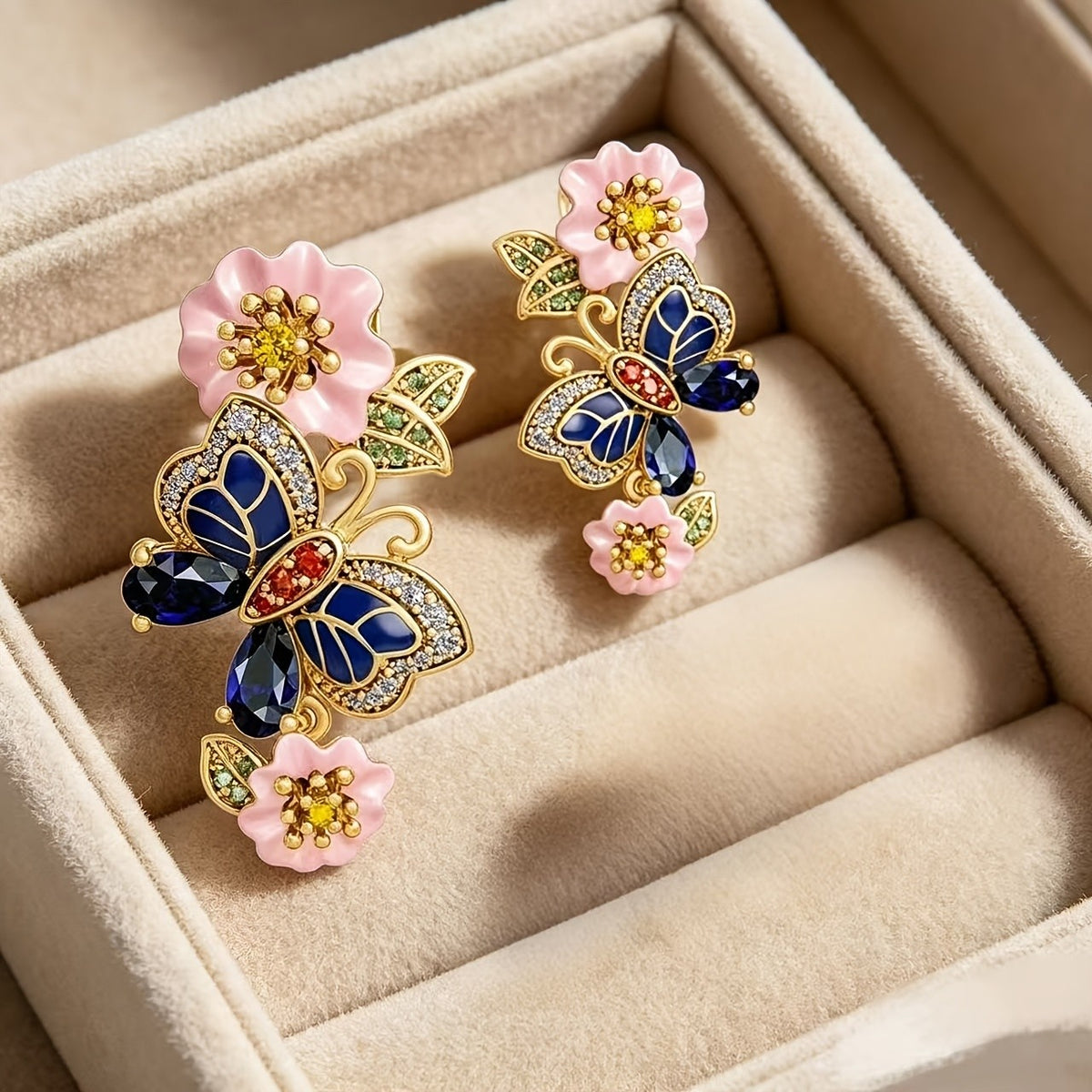 Boho Floral Butterfly Earrings