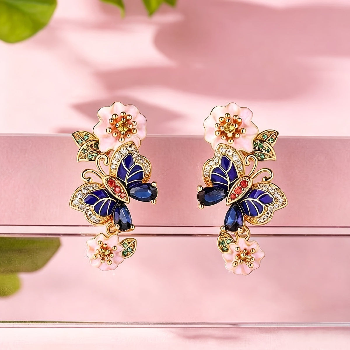 Boho Floral Butterfly Earrings