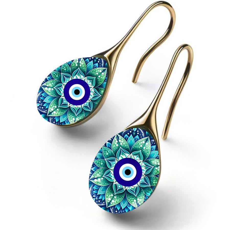 Elegant Mandala Evil Eye Earrings