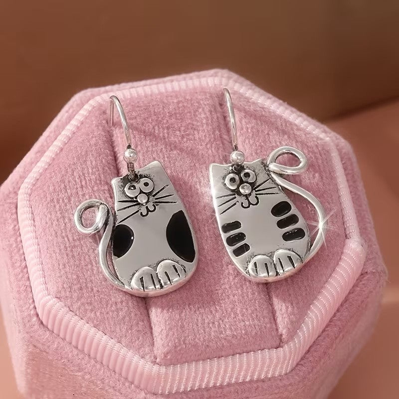 Cute Vintage Kitten Drop Earrings