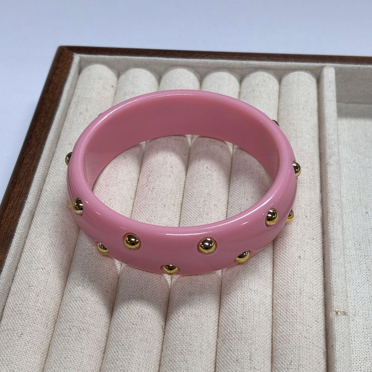 18k Boho Studded Resin Bangle Set