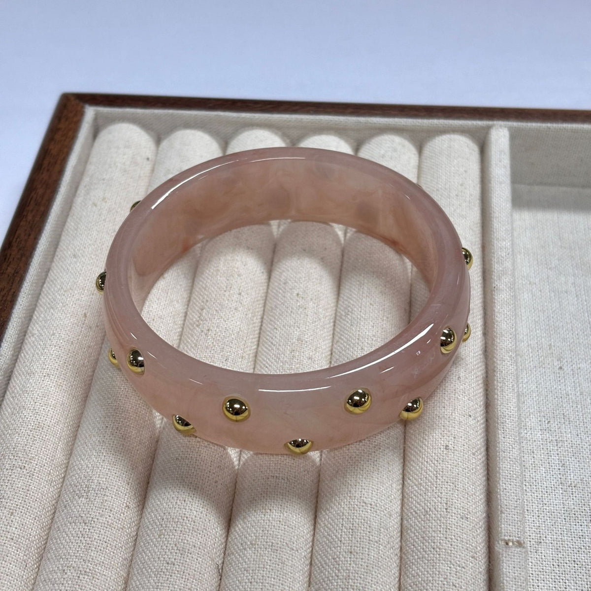 18k Boho Studded Resin Bangle Set