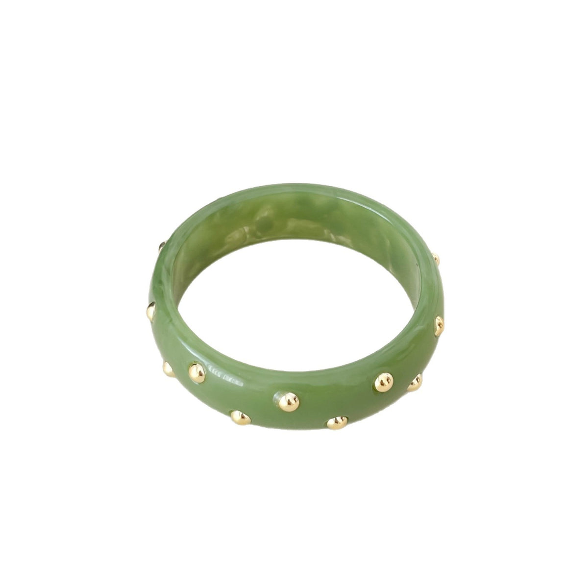 18k Boho Studded Resin Bangle Set