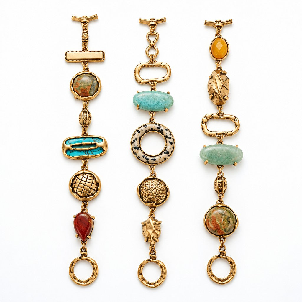 Boho Multicolor Geometric Stone Bracelet
