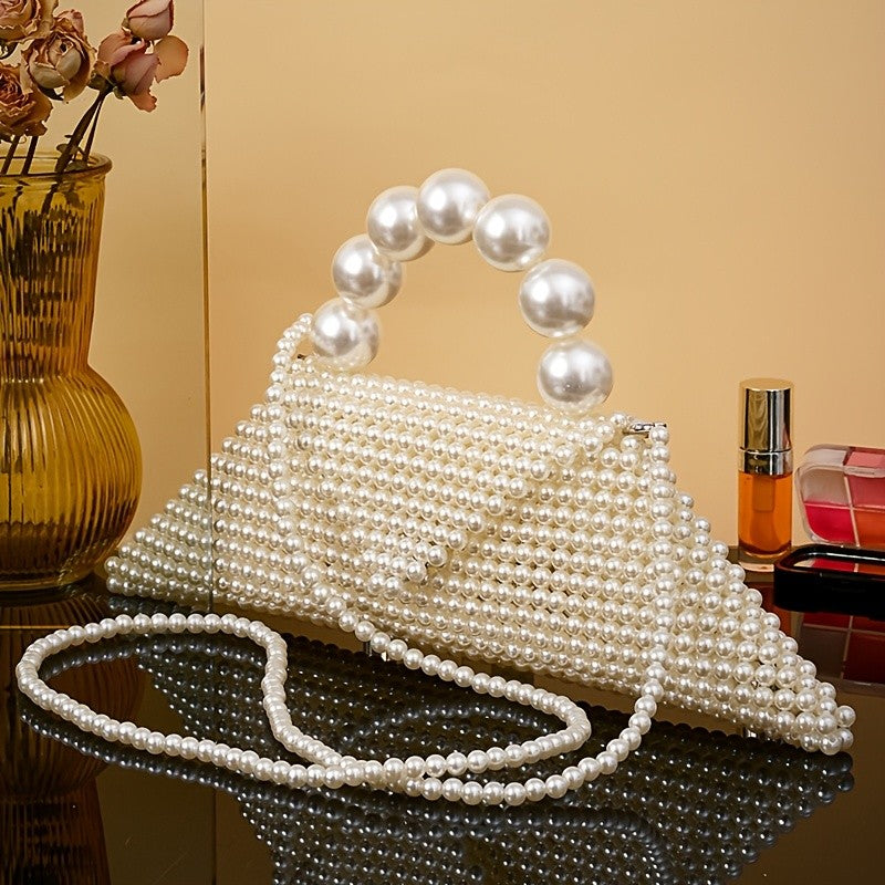 Elegant Pearl Triangle Clutch