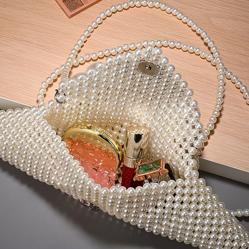 Elegant Pearl Triangle Clutch