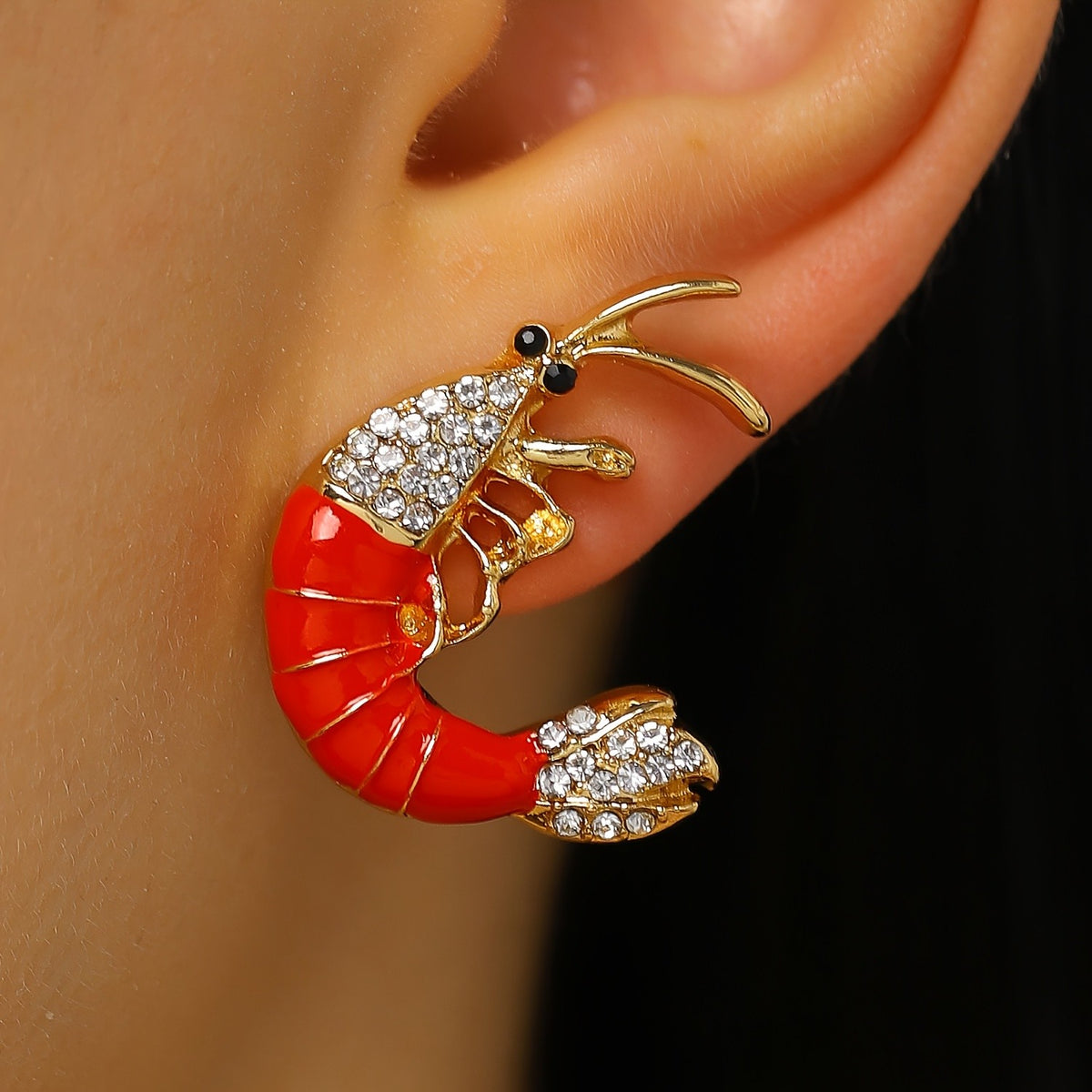 Vintage Red Lobster Stud Earrings