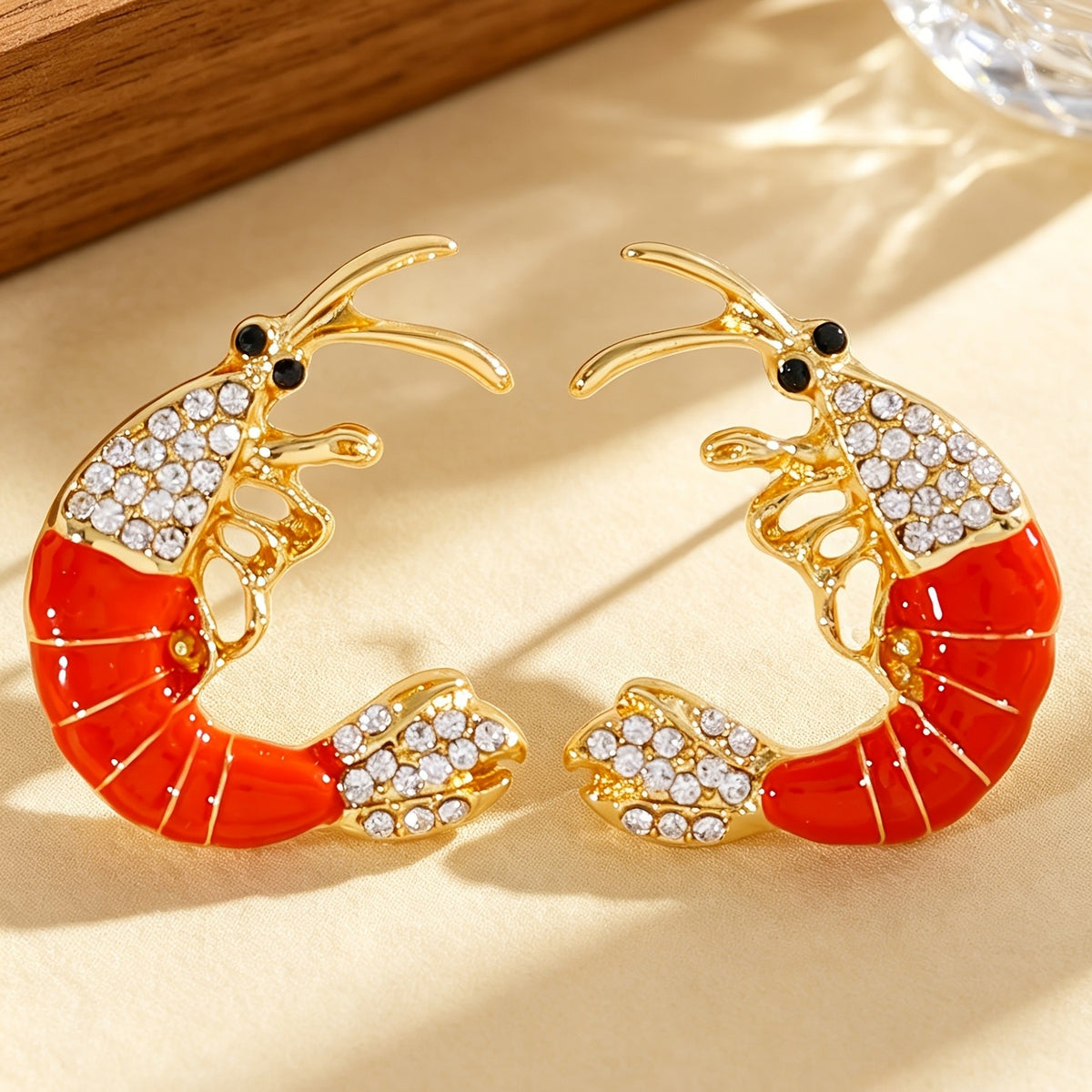 Vintage Red Lobster Stud Earrings