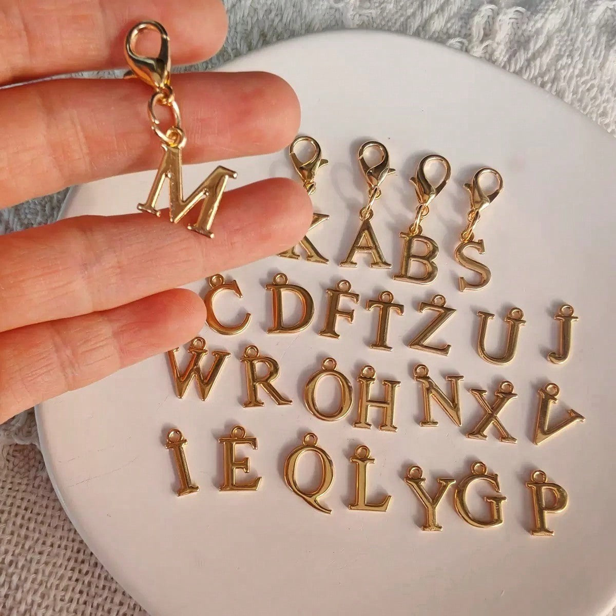 Classy Serif Letter Initial Keychain