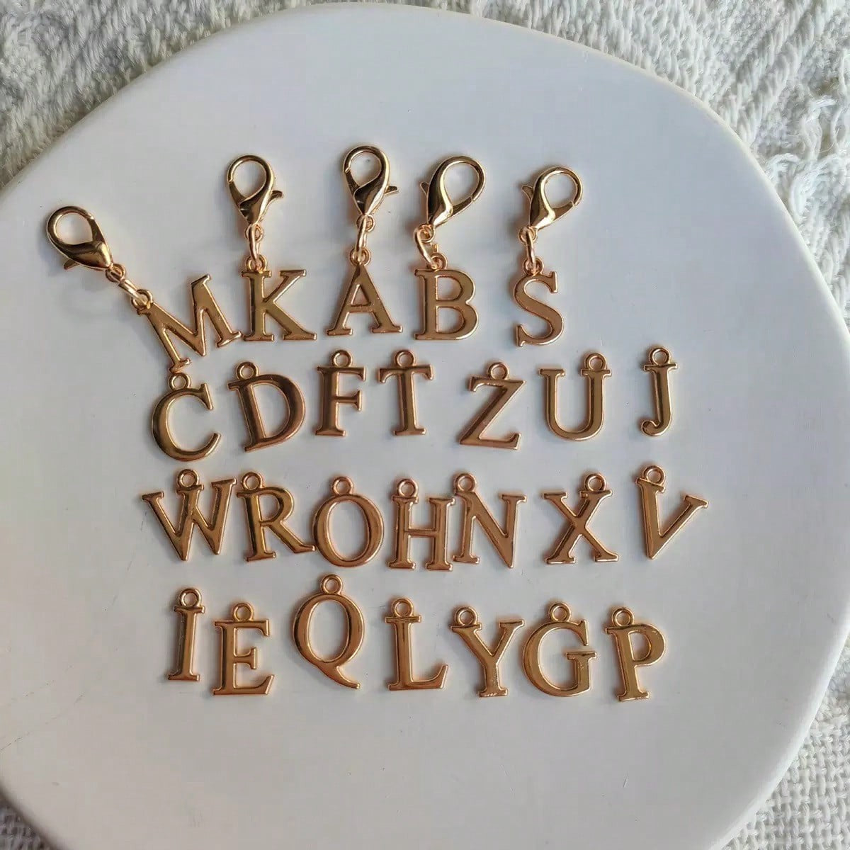 Classy Serif Letter Initial Keychain