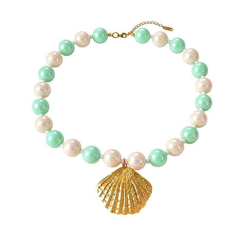 18k Boho Pink Pearl Lobster Necklace