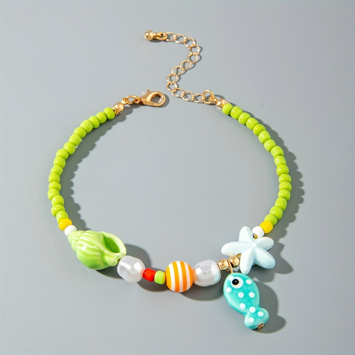 Boho Polka Dot Fish Anklet