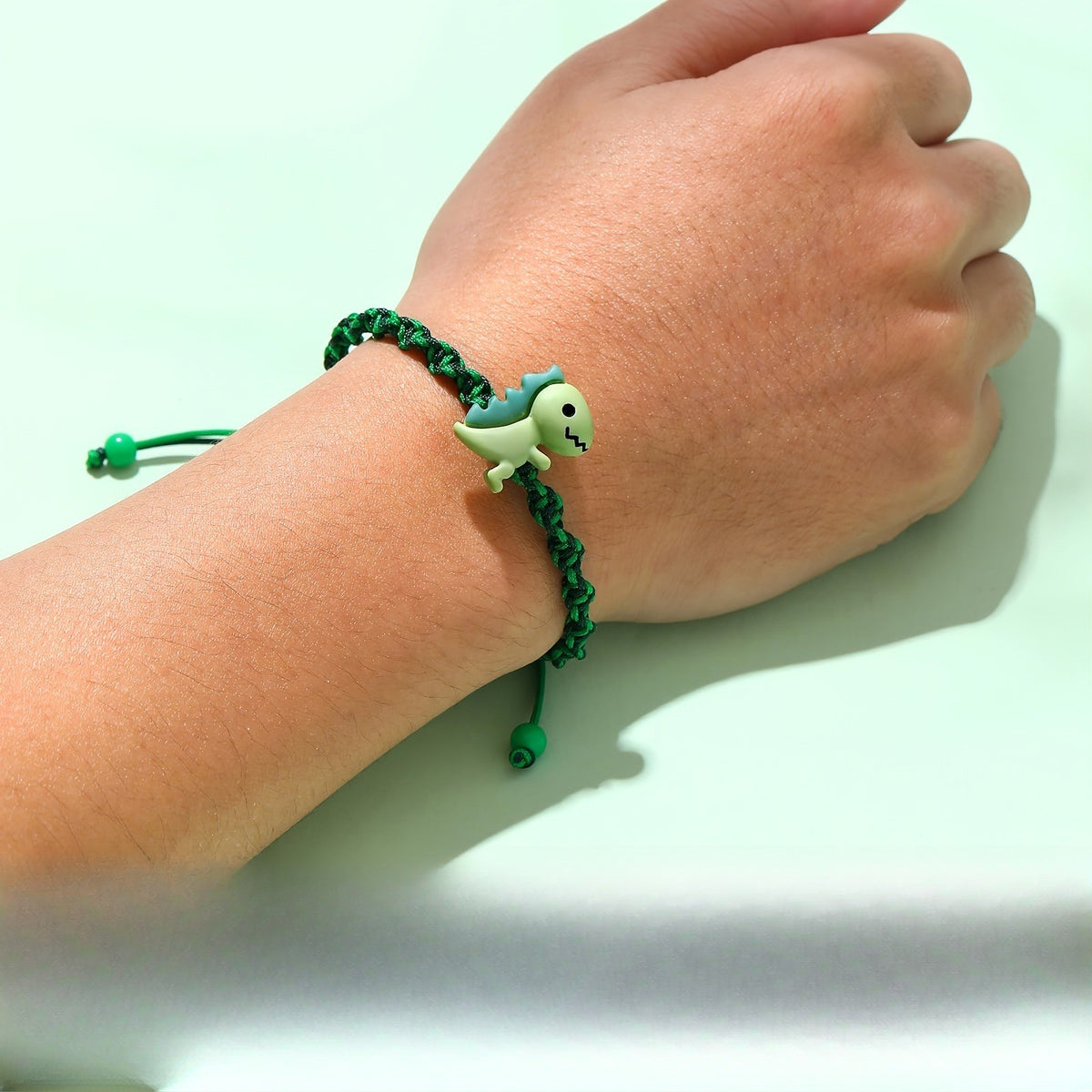 Cute Green Dinosaur Braided Bracelet