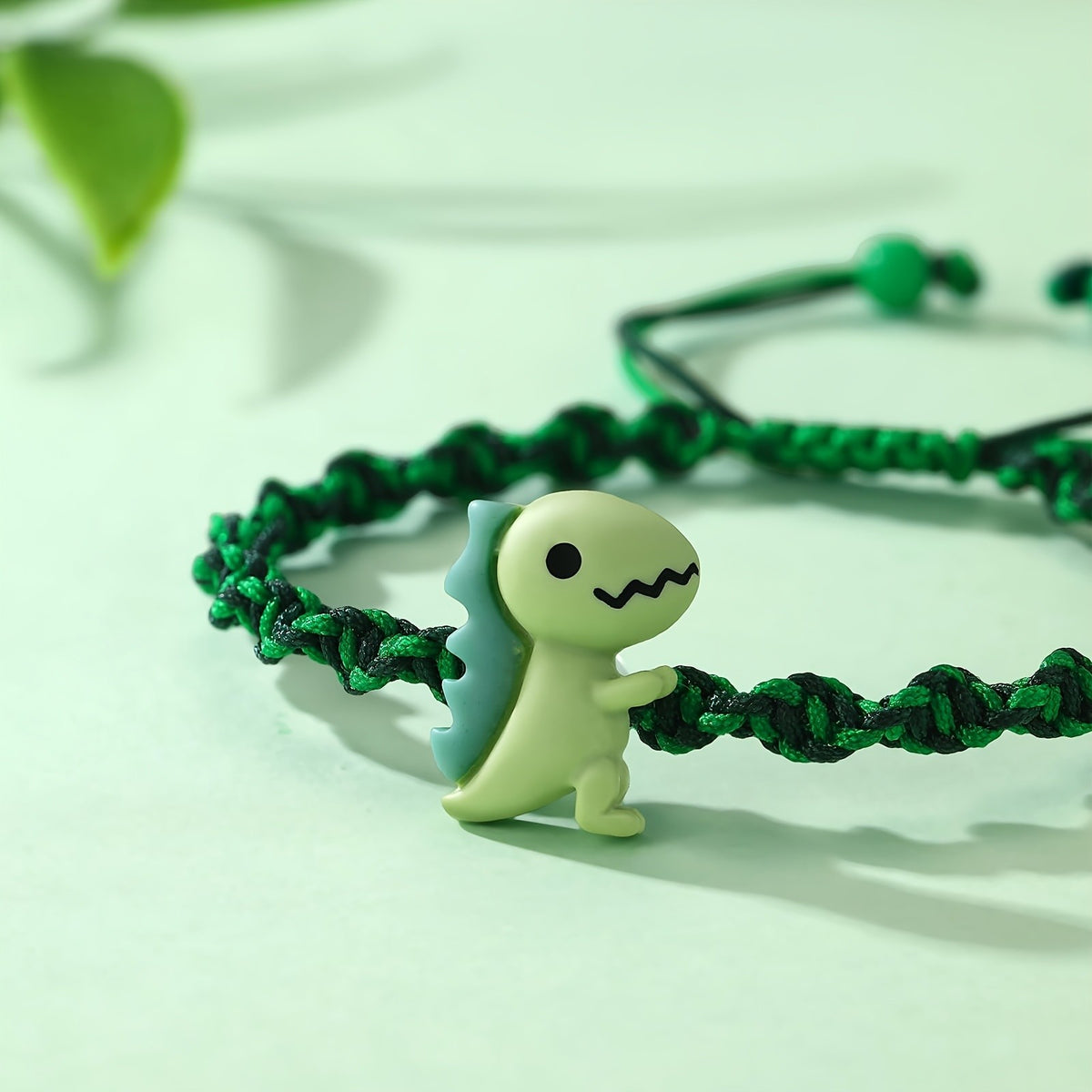 Cute Green Dinosaur Braided Bracelet